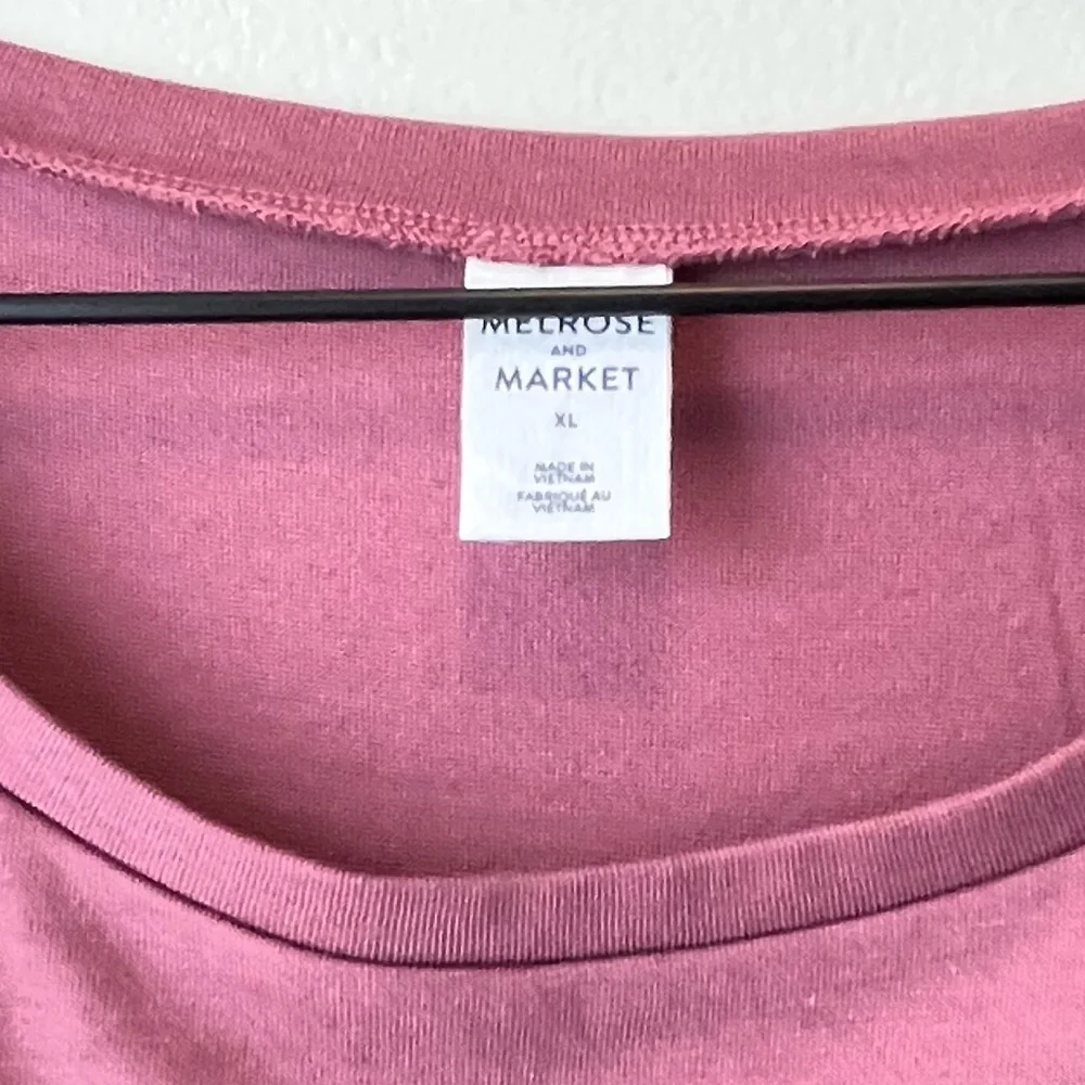 Melrose and Market Long Sleeve Side Ruched Dress, Burgundy Rose, Size XL - Picture 4 of 5